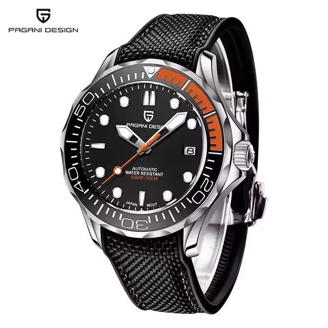 Pagani Design PD-1667 -007 Automatic Watch for Men NH35 Movement Sapphire Crystal 100M Waterproof Stainless Steel Dive Watch