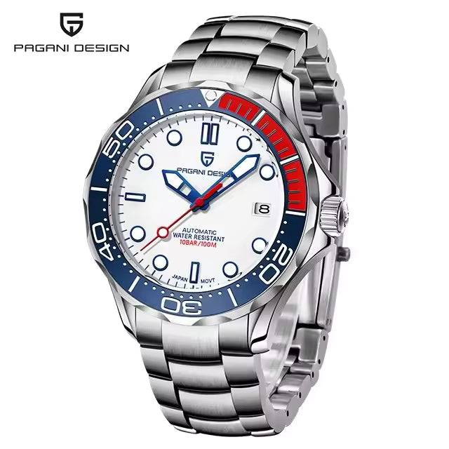 Pagani Design PD-1667 -007 Automatic Watch for Men NH35 Movement Sapphire Crystal 100M Waterproof Stainless Steel Dive Watch