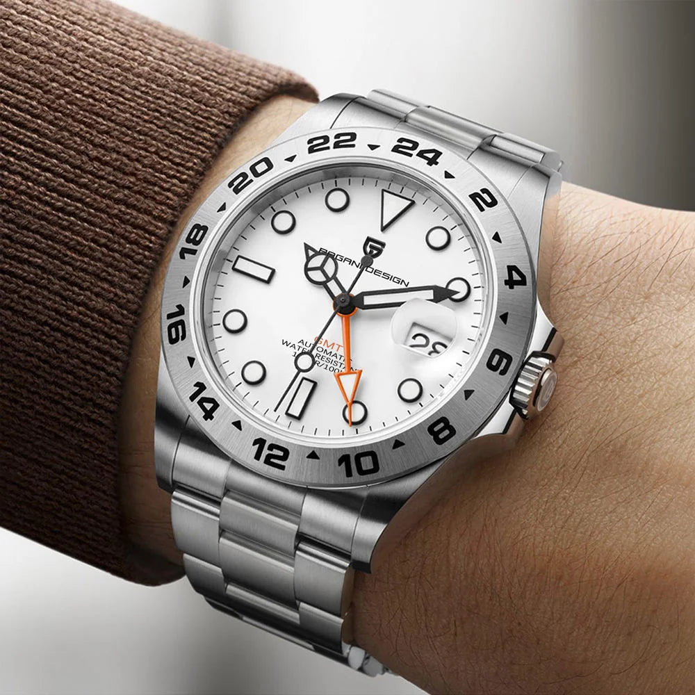 Pagani Design PD-1682 GMT automatic watch on wrist hand shot men stainless steel luxury dual time watch