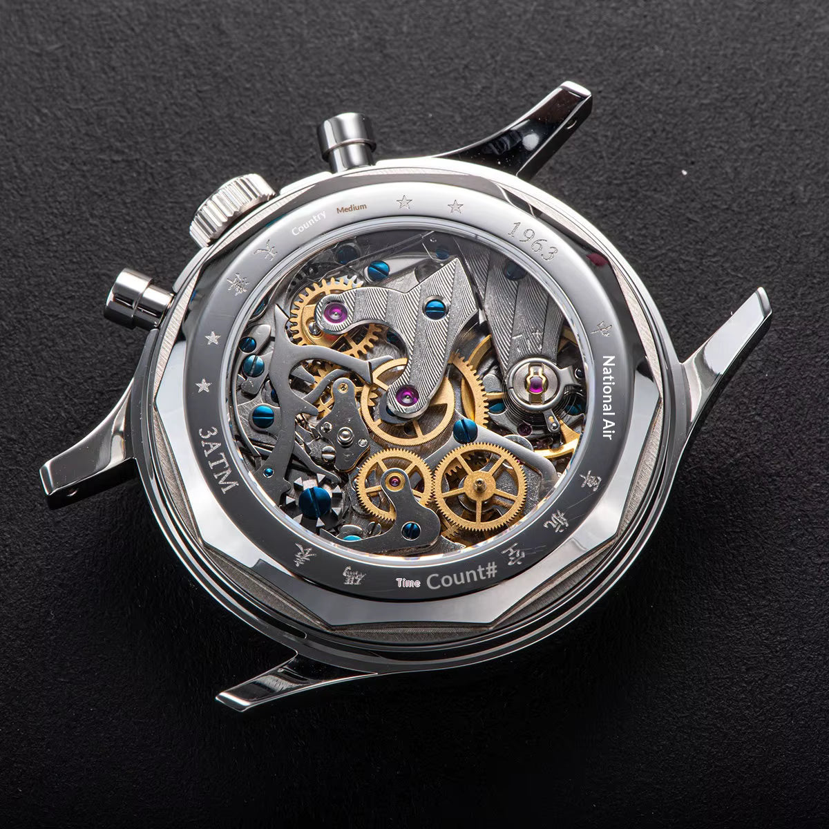 Seagull 1963 ST1901 hand winding mechanical chronograph movement
Image Name: seagull-1963-goose-neck-regulator
