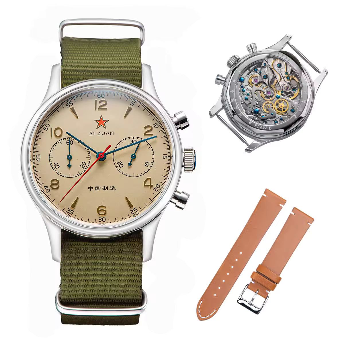 Seagull 1963 Mechanical Chronograph Watch – Vintage Pilot Watch with ST1901 Movement